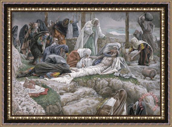 Tissot The Holy Virgin Receives the Body of Jesus Framed Painting