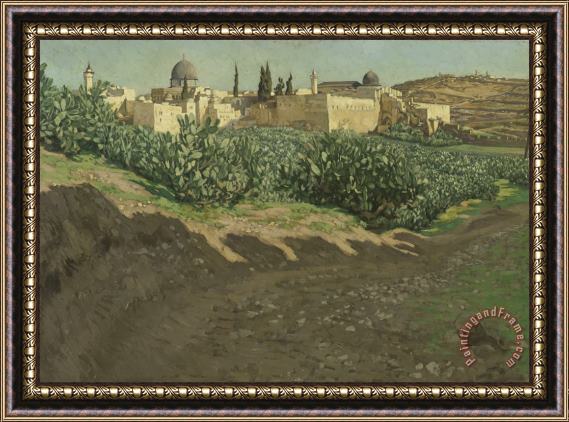 Tissot The Southwest Corner of the Esplanade of the Haram Framed Painting