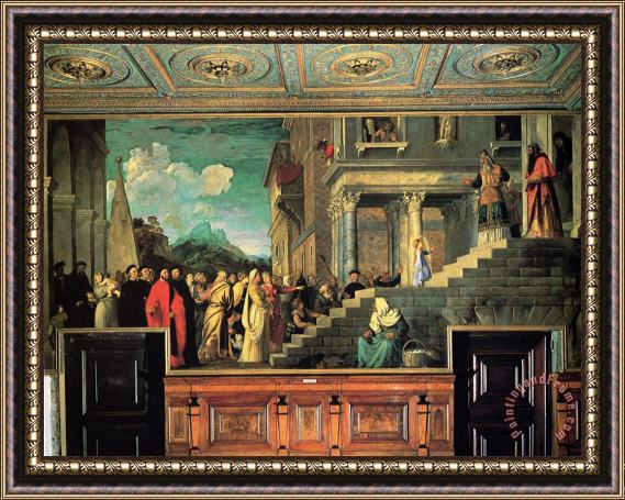 Titian Entry of Mary Into The Temple Framed Print