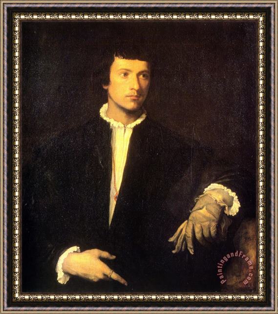 Titian Man with Gloves Framed Print