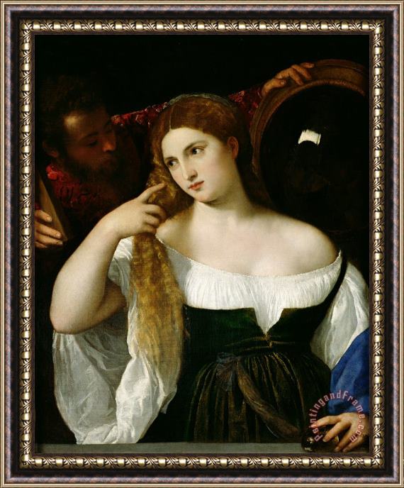 Titian Portrait of a Woman at her Toilet Framed Print