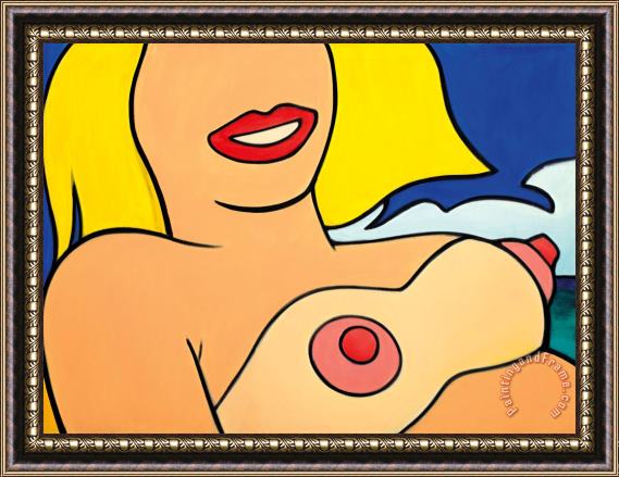 Tom Wesselmann 32 Year Old on The Beach, 1997 Framed Painting