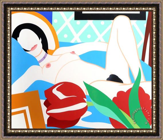 Tom Wesselmann Monica Nude with Tulips, 1989 Framed Painting