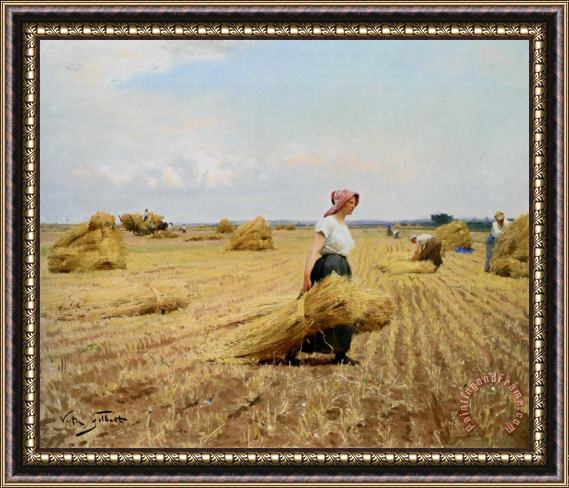 Victor Gabriel Gilbert The Harvest Framed Painting