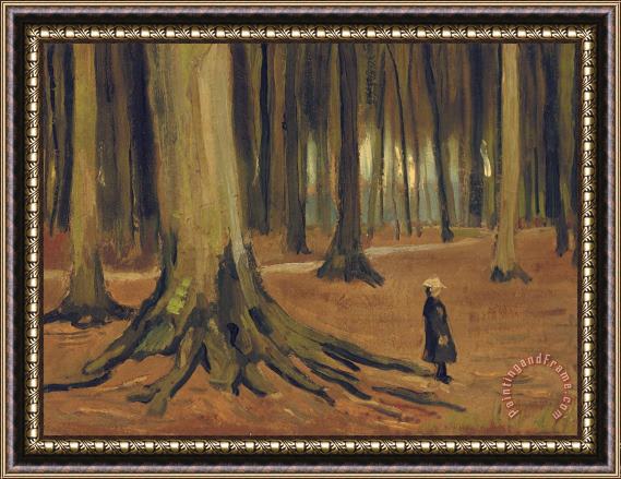 Vincent van Gogh A Girl in a Wood Framed Painting