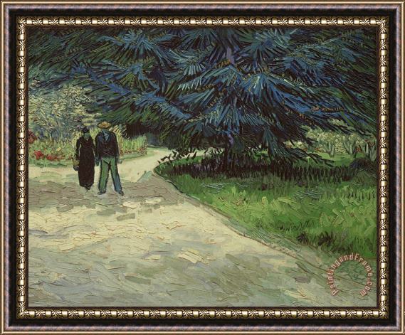 Vincent Van Gogh Couple in the Park Framed Painting