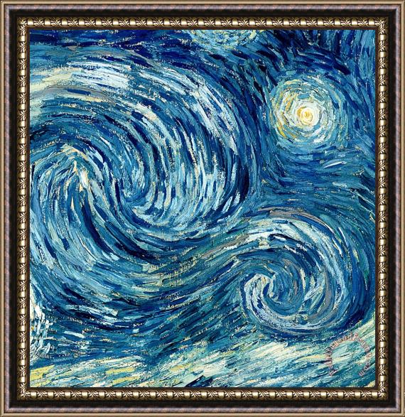 Vincent Van Gogh Detail of The Starry Night Framed Painting