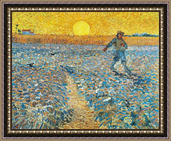 Vincent van Gogh Sower at Sunset Framed Print