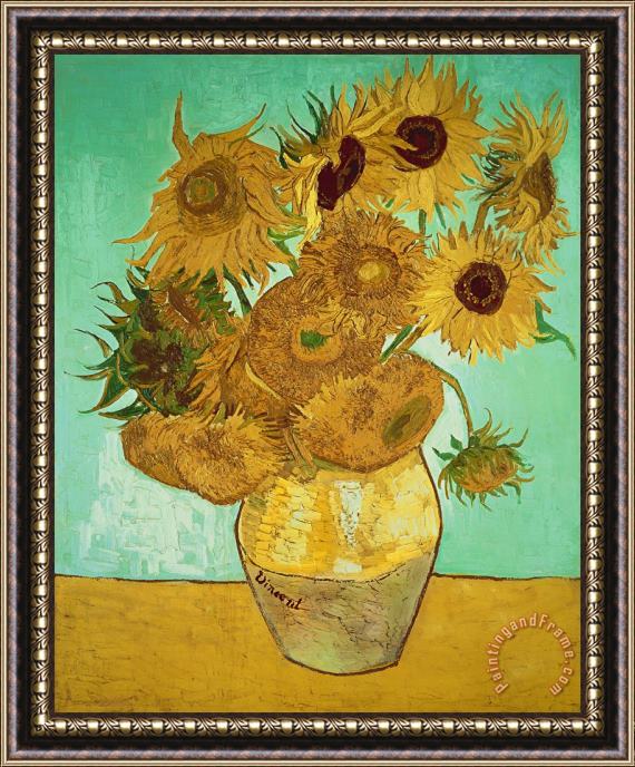 Vincent Van Gogh Sunflowers Framed Painting
