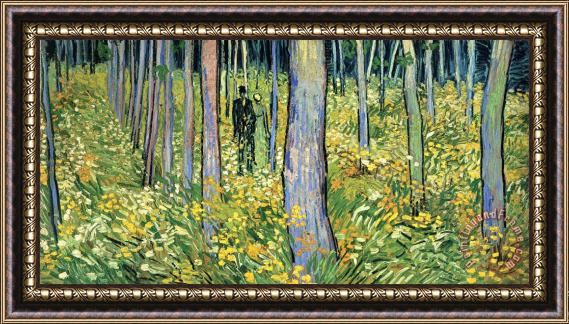 Vincent van Gogh Undergrowth with Two Figures Framed Painting