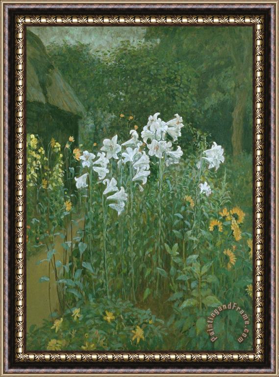 Walter Crane Madonna Lilies in a Garden Framed Print