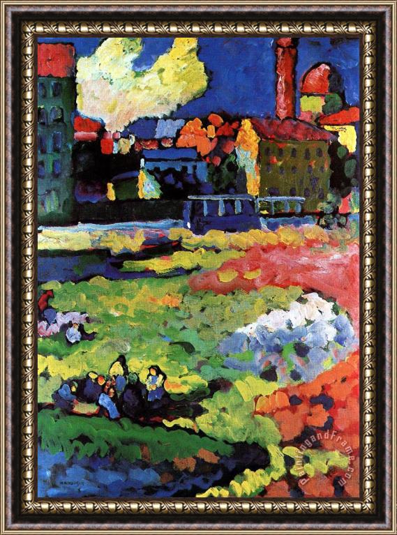 Wassily Kandinsky Munich Schwabing with The Church of St Ursula 1908 Framed Painting