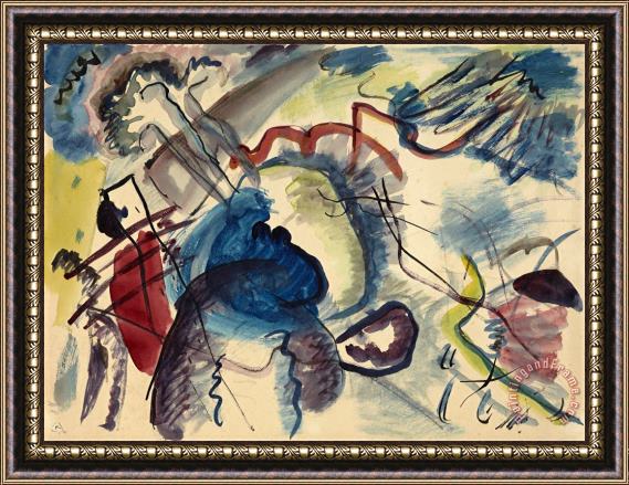 Wassily Kandinsky Study for 'painting with White Border (moscow)' Framed Painting