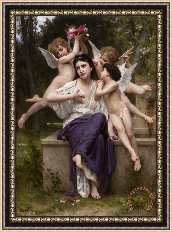 William Adolphe Bouguereau A Dream of Spring Framed Painting