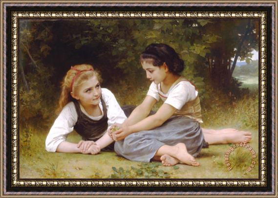 William Adolphe Bouguereau Hazelnuts Framed Painting