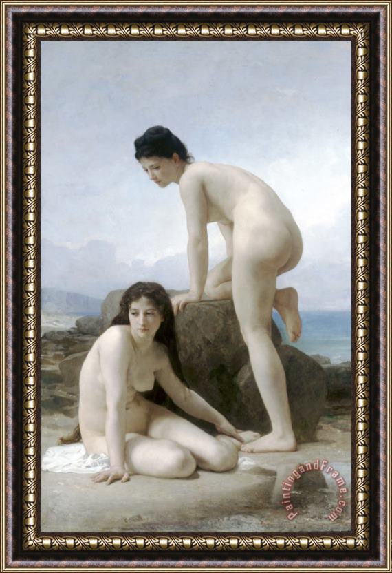William Adolphe Bouguereau Les Deux Baigneuses (1884) Framed Painting