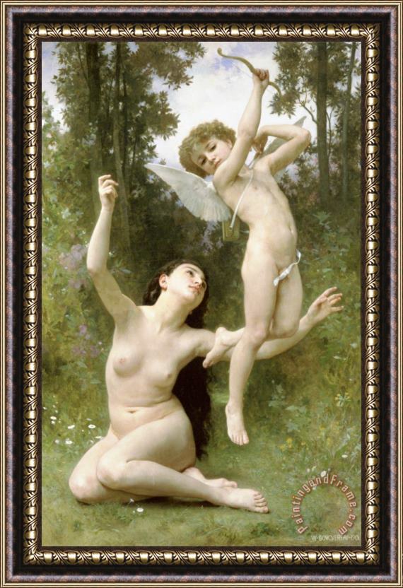 William Adolphe Bouguereau Love Takes Flight Framed Painting