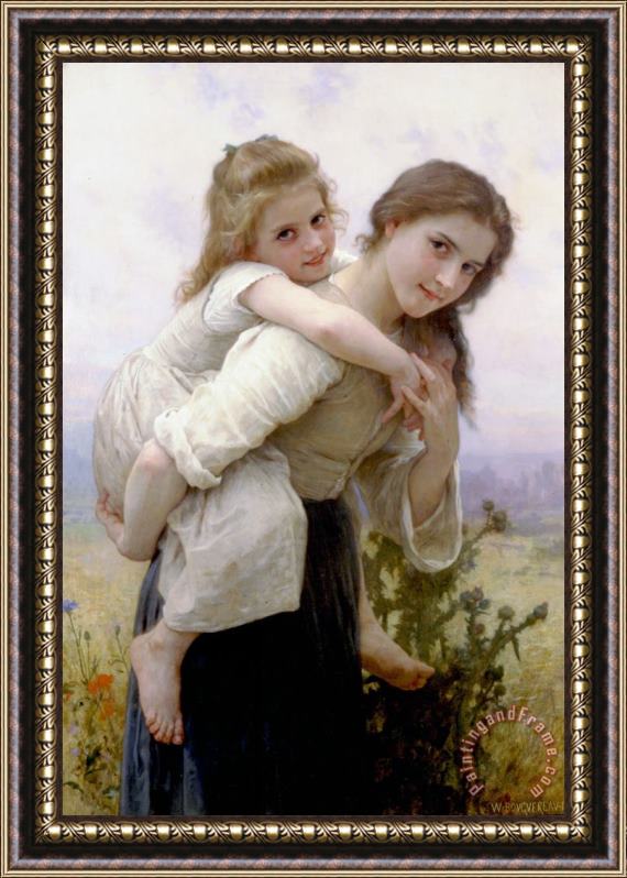 William Adolphe Bouguereau Not Too Much to Carry (1895) Framed Painting
