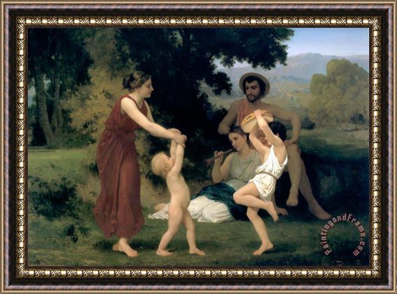 William Adolphe Bouguereau Pastoral Framed Painting