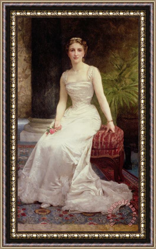 William Adolphe Bouguereau Portrait of Madame Olry-Roederer Framed Painting