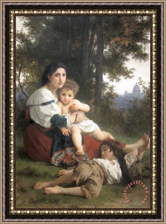 William Adolphe Bouguereau Rest Framed Painting