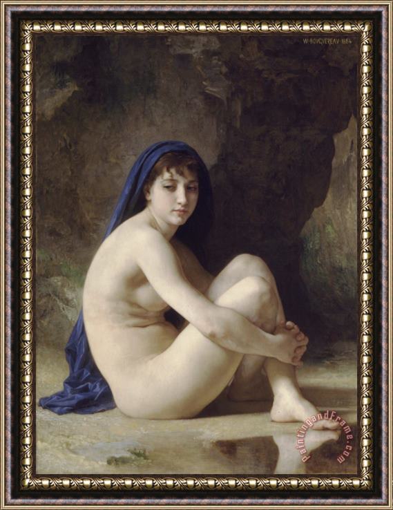 William Adolphe Bouguereau Seated Nude (1884) Framed Painting