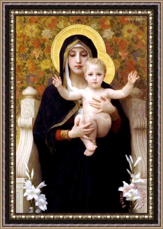 William Adolphe Bouguereau The Virgin of The Lilies Framed Print