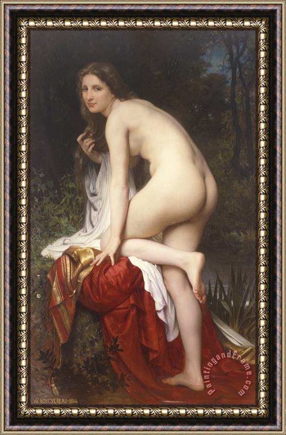 William Adolphe Bouguereau Woman Bathing Framed Print