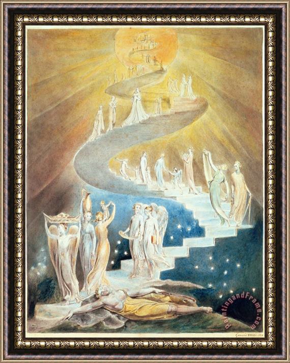 William Blake Jacobs Ladder Framed Print