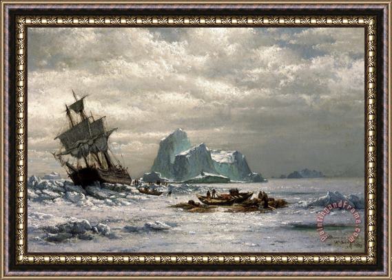 William Bradford Whaler in The Ice Pack Framed Painting