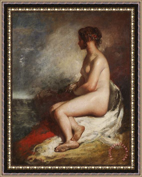 William Etty Study of a Seated Nude Framed Print