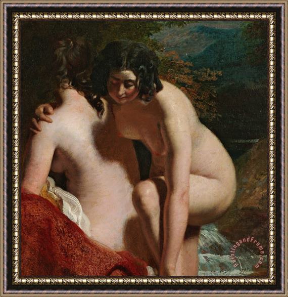 William Etty Two Girls Bathing Framed Print