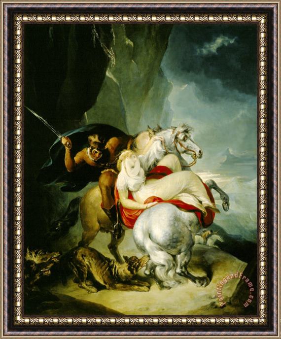 William Hamilton The Wolves Descending From The Alps Framed Painting