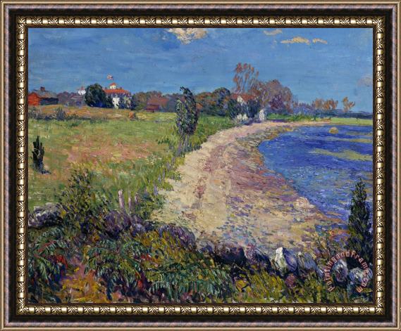 William James Glackens Curving Beach Framed Painting