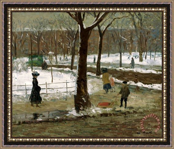 William James Glackens Washington Square Framed Painting