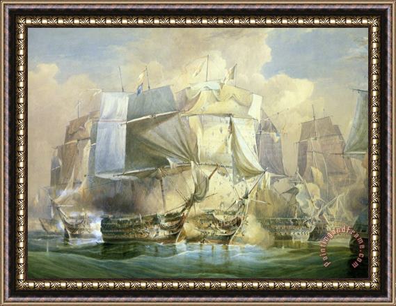 William John Huggins The Battle Of Trafalgar Framed Painting