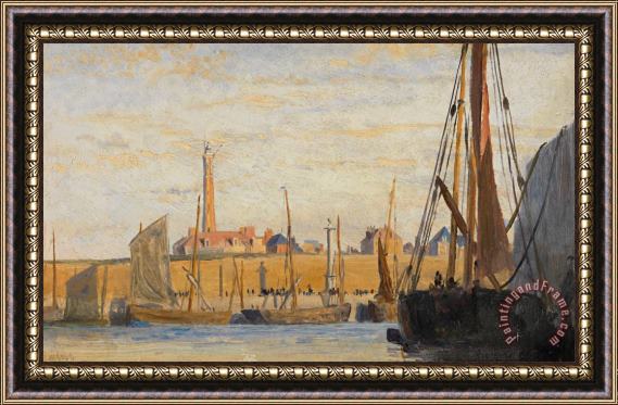 William Lionel Wyllie A Continental Harbor Framed Painting
