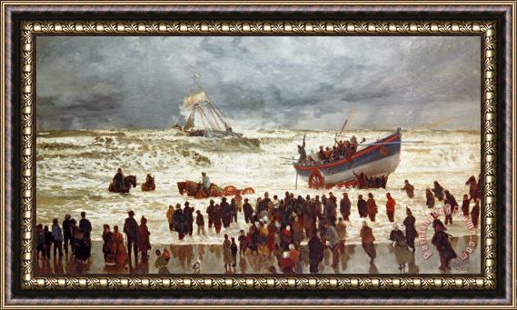 William Lionel Wyllie The Lifeboat Framed Print