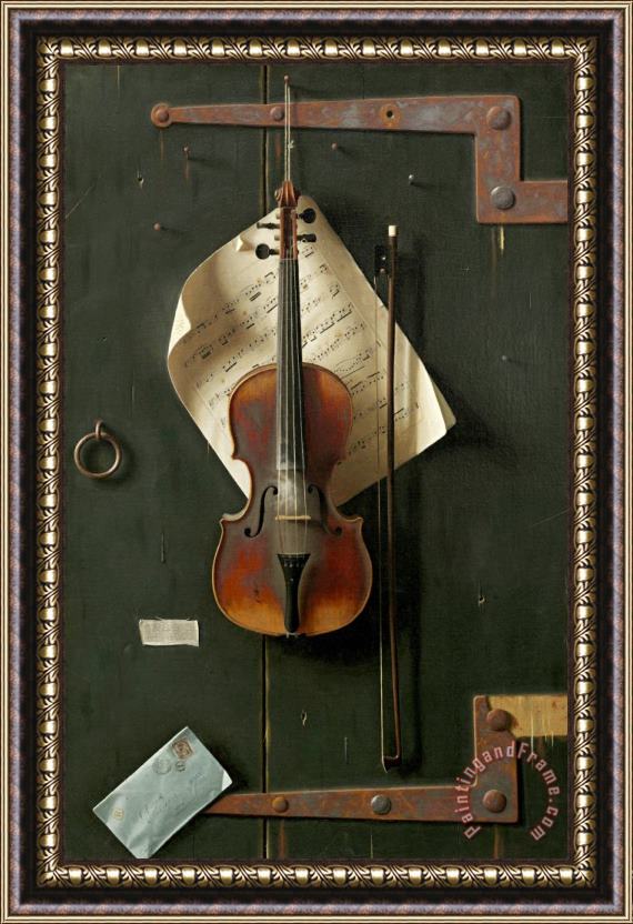 William Michael Harnett The Old Violin Framed Painting