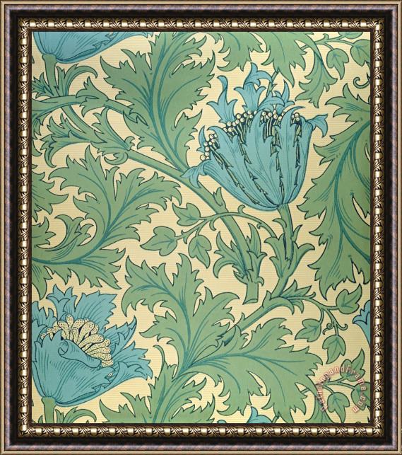 William Morris Anemone design Framed Print