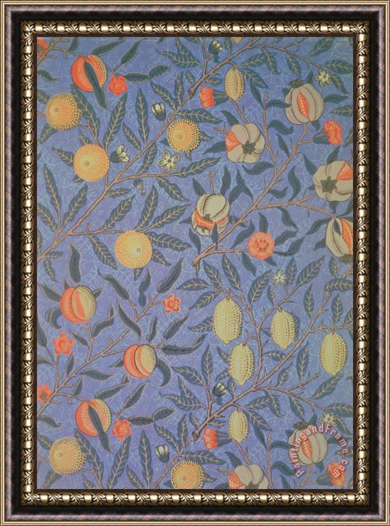 William Morris Blue Fruit Framed Painting