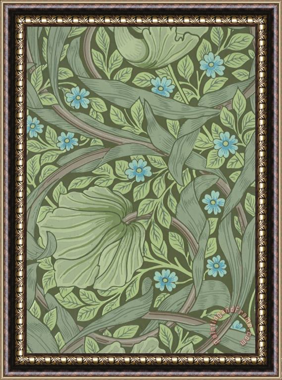 William Morris Wallpaper Sample with Forget Me Nots Framed Print