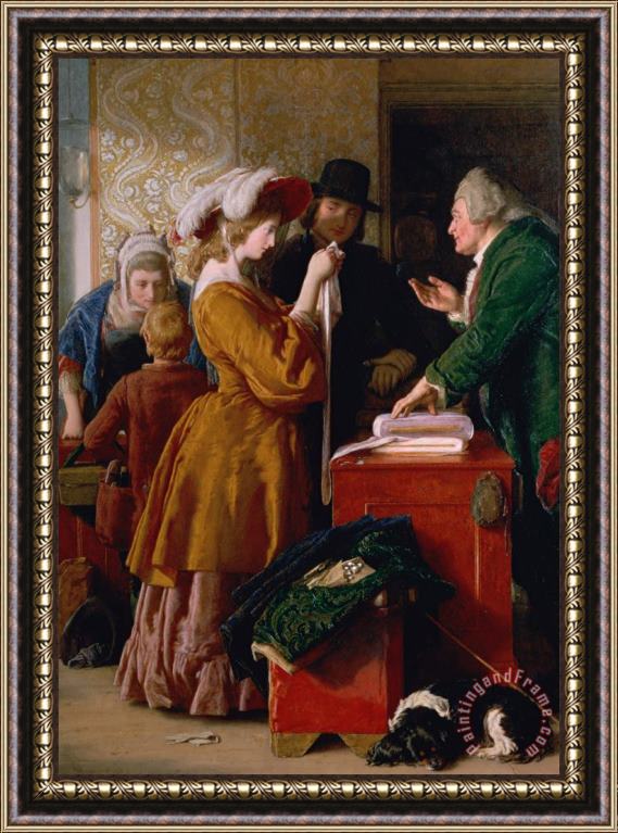 William Mulready Choosing the Wedding Gown from chapter 1 of 'The Vicar of Wakefield' Framed Print