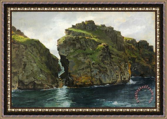 William Trost Richards Near Tintagel, Cornwall Framed Painting