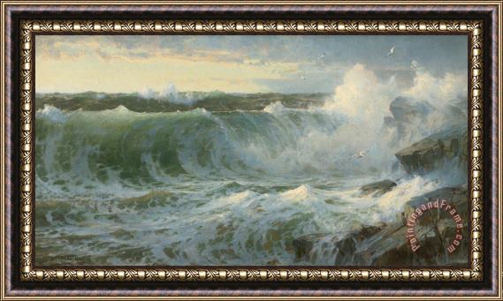 William Trost Richards Rocky Surf Off Rhode Island Framed Painting