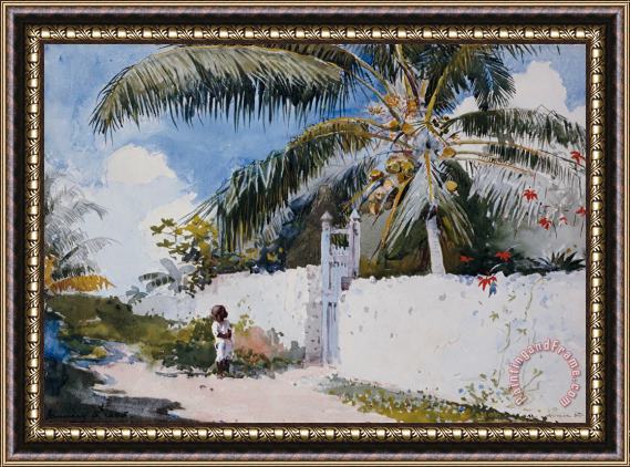 Winslow Homer A Garden in Nassau Framed Painting