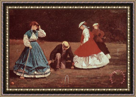 Winslow Homer Croquet Scene Framed Print