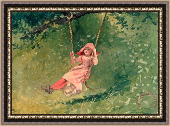 Winslow Homer Girl on a Swing Framed Painting