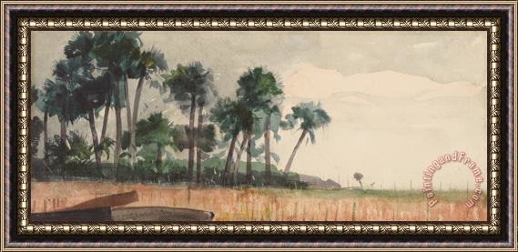 Winslow Homer Palm Trees, Red Framed Print