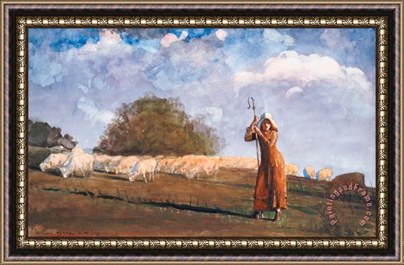 Winslow Homer The Young Shepherdess Framed Painting